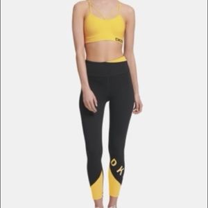 DKNY Sport Colorblocked Ankle Leggings.